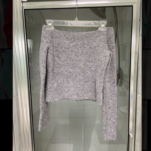 Kendall & Kylie - Gray Off the Shoulder Sweater
